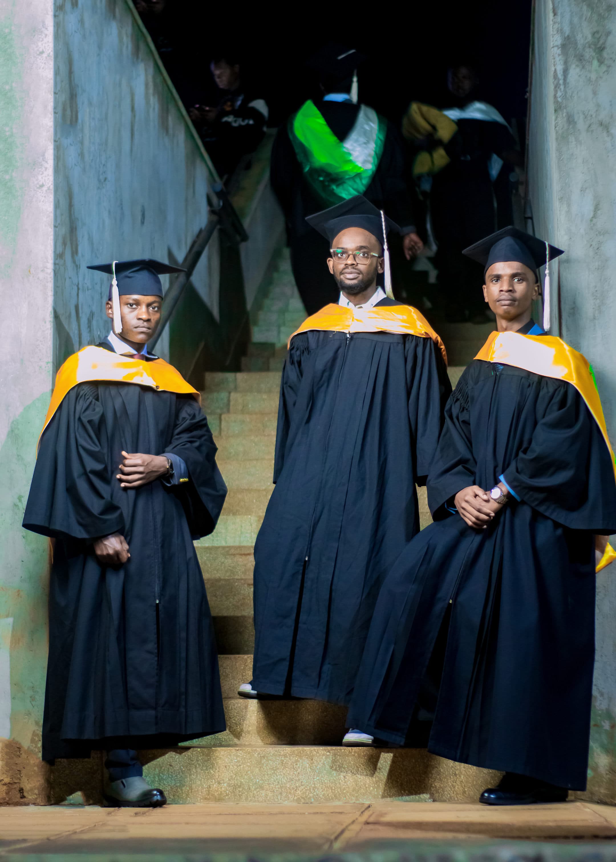 Celebratory group photo with fellow graduates
